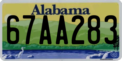 AL license plate 67AA283