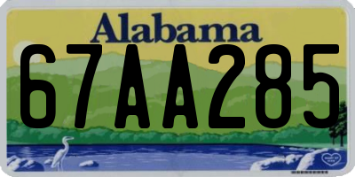 AL license plate 67AA285