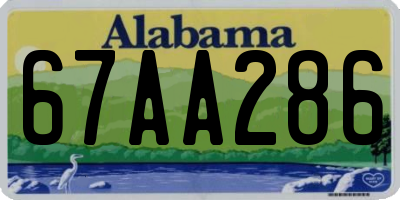 AL license plate 67AA286