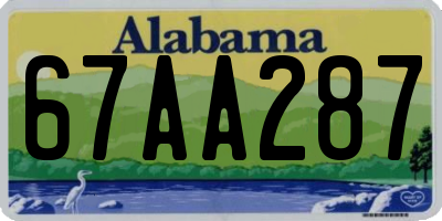 AL license plate 67AA287