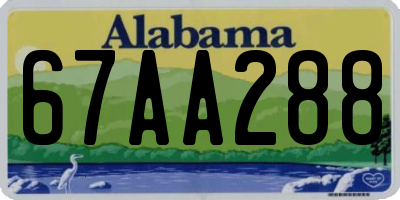 AL license plate 67AA288