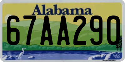 AL license plate 67AA290