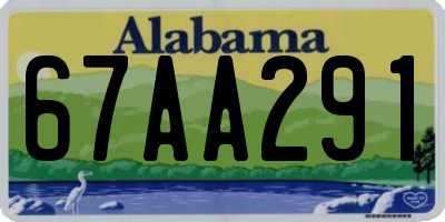 AL license plate 67AA291