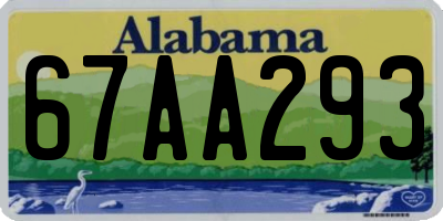 AL license plate 67AA293