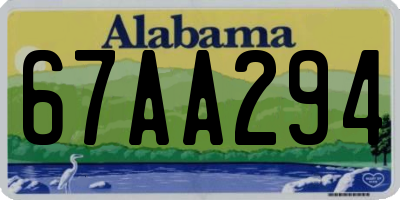 AL license plate 67AA294