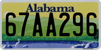 AL license plate 67AA296
