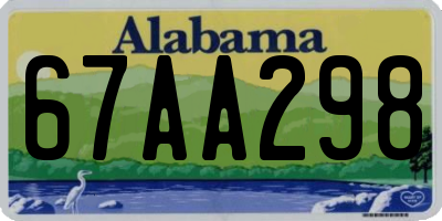 AL license plate 67AA298