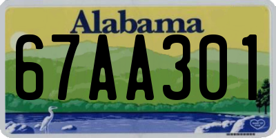 AL license plate 67AA301