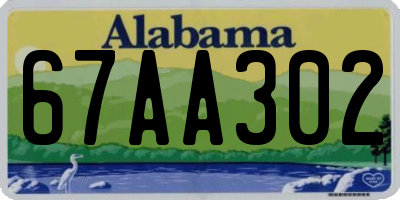 AL license plate 67AA302