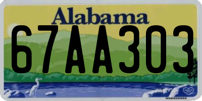 AL license plate 67AA303