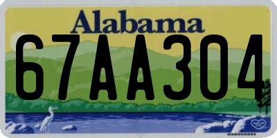 AL license plate 67AA304