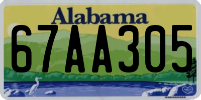 AL license plate 67AA305