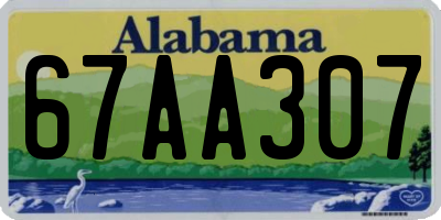 AL license plate 67AA307