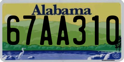 AL license plate 67AA310