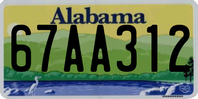 AL license plate 67AA312
