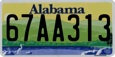 AL license plate 67AA313