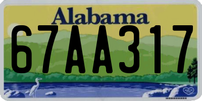 AL license plate 67AA317