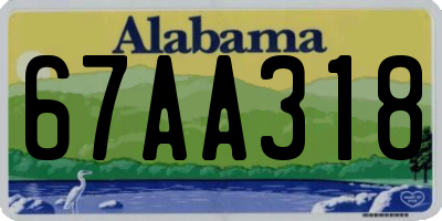 AL license plate 67AA318