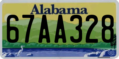 AL license plate 67AA328