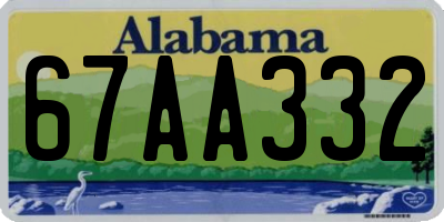 AL license plate 67AA332