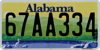AL license plate 67AA334