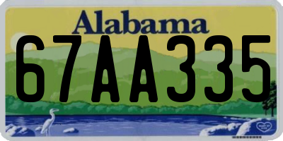 AL license plate 67AA335