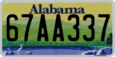 AL license plate 67AA337