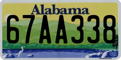AL license plate 67AA338