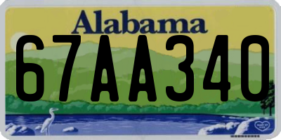 AL license plate 67AA340