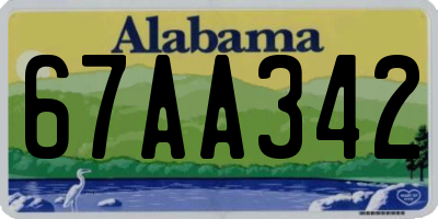 AL license plate 67AA342