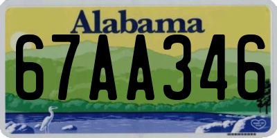 AL license plate 67AA346