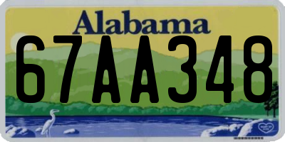AL license plate 67AA348