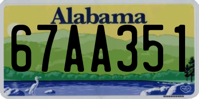 AL license plate 67AA351
