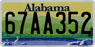 AL license plate 67AA352