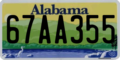 AL license plate 67AA355