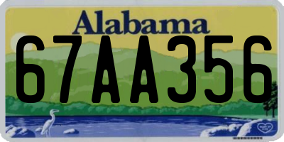 AL license plate 67AA356