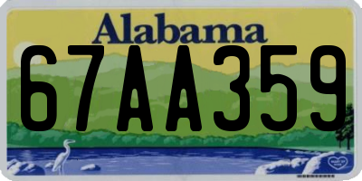 AL license plate 67AA359