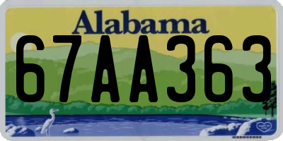 AL license plate 67AA363