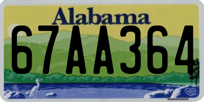 AL license plate 67AA364