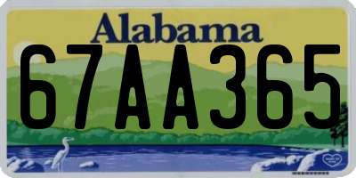 AL license plate 67AA365