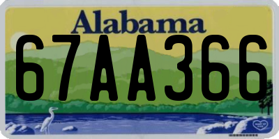 AL license plate 67AA366