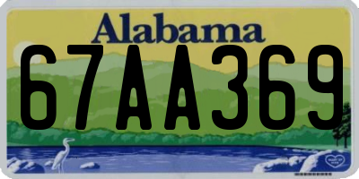 AL license plate 67AA369