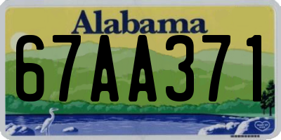 AL license plate 67AA371