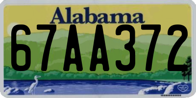 AL license plate 67AA372