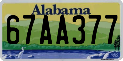 AL license plate 67AA377