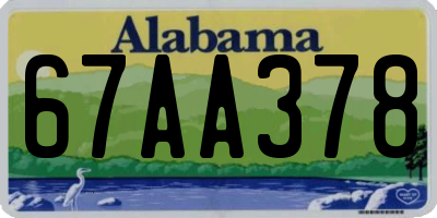 AL license plate 67AA378