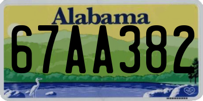 AL license plate 67AA382