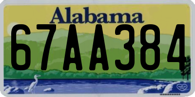 AL license plate 67AA384