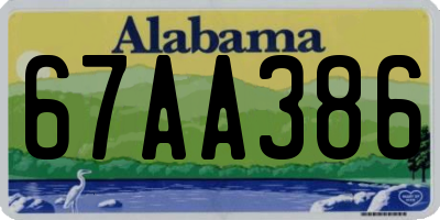 AL license plate 67AA386