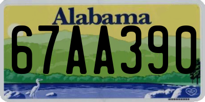 AL license plate 67AA390
